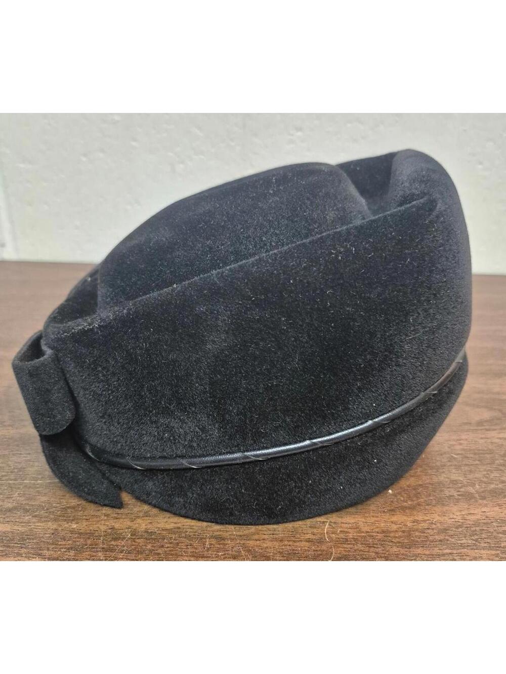 Vintage Black Felt Bowler Hat with Ribbon Detail